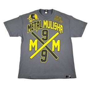 Vintage Y2K Metal Mulisha T-Shirt Mens XL Gray Skull Grunge Skater